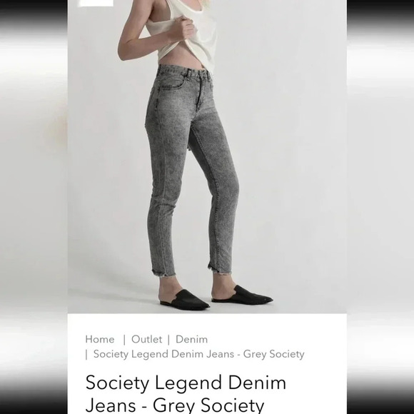 One X OneTeaspoon Society Legend Denim Jeans Grey Society Size 26 - Picture 5 of 13